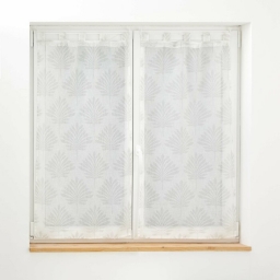 Paire droite passants 2 x 60 x 120 cm voile tisse applique levita Blanc