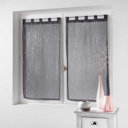 Paire droite passants 2 x 90 x 120 cm voile sable applique filiane Anthracite
