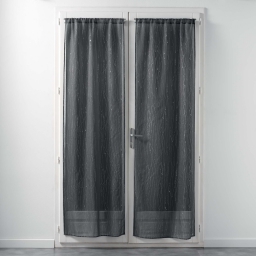 Paire droite passe tringle 2x70x200 cm voile sable applique filiane Anthracite