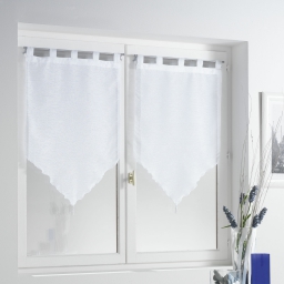 Paire pompon passants 2 x 60 x 160 cm voile sable lissea Blanc