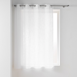 Panneau a oeillets 140 x 180 cm effet lin tisse haltona Blanc