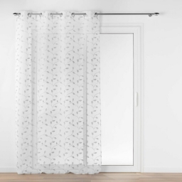 Panneau a oeillets 140 x 240 cm voile sable brode metallise edna Argent
