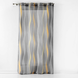 Panneau a oeillets 140 x 240 cm voile sable imprime ondulys Jaune/anthracite