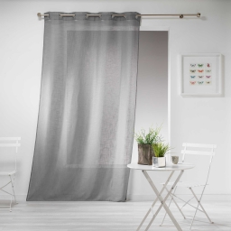 Panneau a oeillets 140 x 280 cm effet lin tisse haltona Gris