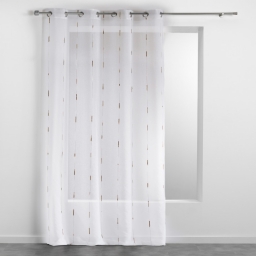 Panneau a oeillets 140 x 280 cm voile sable fils chenille chenilla Naturel