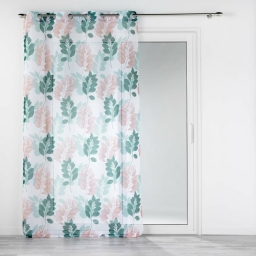 Panneau a oeillets 140 x 280 cm voile sable imprime belline Blanc/emeraude