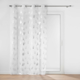 Panneau a oeillets 140 x 280 cm voile sable imprime metallise edelia Argent