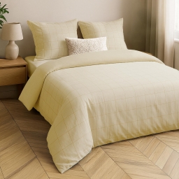 PARURE 3 P. 260 x 240 CM COTON/POLYESTER LAVE JACQ. 57F LINELLA IVOIRE