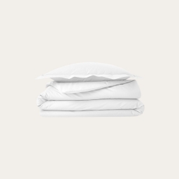 Parure de couette 240 x 220 cm + 2 taie 50 x 70 cm  en percale de coton Blanc