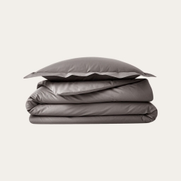 Parure de couette 240 x 220 cm + 2 taie 63 x 63 cm en percale de coton Acier