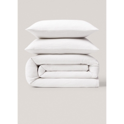Parure de lit 240 x 220 cm + 2 taies en Gaze de coton 57 fils Angelia Blanc