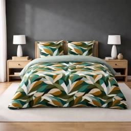 Parure de lit 240 x 220 cm coton 42 fils imprim&eacute; Swany + 2 taies