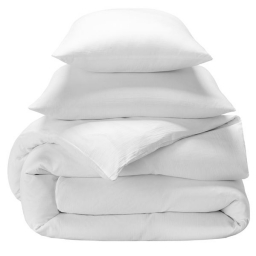 Parure de lit 240 x 220 cm en gaze de coton + 2 taies  - Angelia Blanc