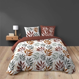 Parure de lit 3 pi&egrave;ces 240 x 220 cm coton 42 fils imprim&eacute; MAKAO
