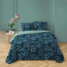 Parure de lit 3 pi&egrave;ces 240 x 220 cm coton 57 fils imprim&eacute;e allover STACY