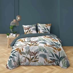 Parure de lit 3 pi&egrave;ces 240 x 220 cm imprim&eacute;e Coton 57 fils ASSANA