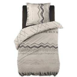 Parure de lit (housse de couette + 1 taie d'oreiller) 140x200 berbere Blanc