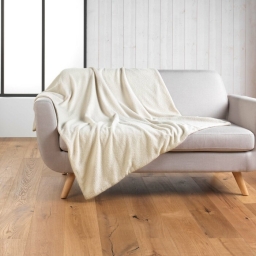Plaid 180 x 220 cm bouclette unie wooly Naturel