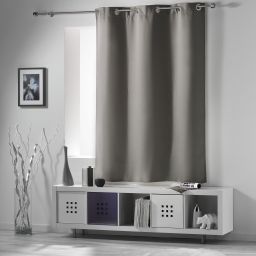 Rideau 100% occultant petite hauteur 140 x 180 cm occult Gris perle