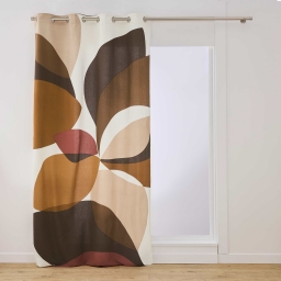 Rideau &agrave; &oelig;illets 140 x 260 cm coton/polyester imprim&eacute; Mouna