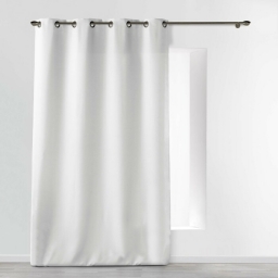 Rideau À Œillets 140 x 260 cm Polyester Uni Essentiel - Blanc
