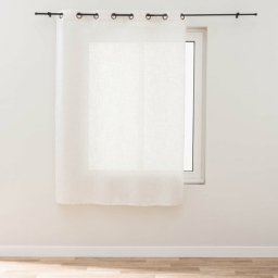 Rideau &agrave; &oelig;illets petite hauteur 140 x 180 cm polyester/lin uni PAULINE
