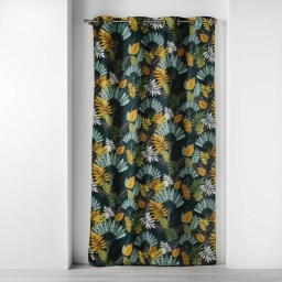 Rideau a oeillets 140 x 240 cm coton imprimé Panazio Bleu-Jaune