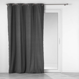Rideau à oeillets 140 x 240 cm coton recyclé Mistraline Anthracite