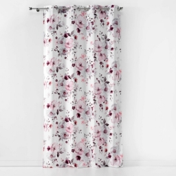 Rideau a oeillets 140 x 240 cm velours imprime velvet flower Blanc
