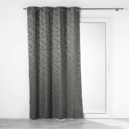 Rideau a oeillets 140 x 260 cm 100% occultant/jacquard Lunella Anthracite