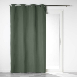 Rideau a oeillets 140 x 260 cm 100% occultant/microfibre unie obscure Kaki