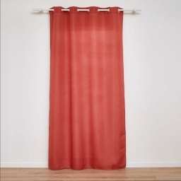 Rideau a oeillets 140 x 260 cm polyester + fils métallisés Zeline Terracotta