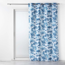 Rideau a oeillets 140 x 260 cm polyester imprimé Amazonia Bleu