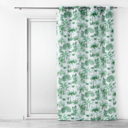 Rideau a oeillets 140 x 260 cm polyester imprime amazonia Vert
