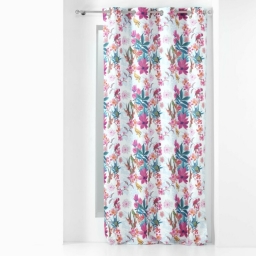 Rideau a oeillets 140 x 260 cm polyester imprimé Exotic paradise Blanc