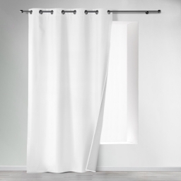 Rideau a oeillets 140 x 260 cm polyester uni thermique icemount Blanc