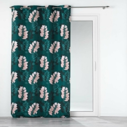 Rideau à oeillets 140 x 260 polyester imprimé Belline Emeraude