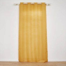 Rideau a oeillets 140 x 280 cm polyester uni+fils metallises zeline Jaune
