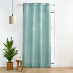 Rideau a oeillets 140 x 280 cm polyester uni+fils metallises zeline Sauge