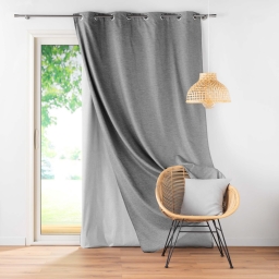 Rideau &agrave; Oeillets avec Doublure Amovible (140 x 260 cm) Coverline Anthracite, Thermique & 100% Occultant