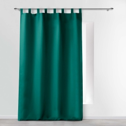 Rideau &agrave; passant 140 x 260 cm Polyester Essentiel Emeraude