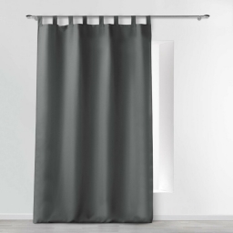 Rideau a passants 140 x 260 cm polyester uni essentiel Beton
