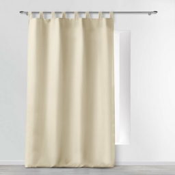 Rideau a passants 140 x 260 cm polyester uni essentiel Naturel