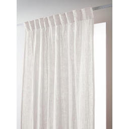 Rideau Galon Fronceur 140 x 240 cm - Double Gaze de Coton  - Uni Gaïa Blanc