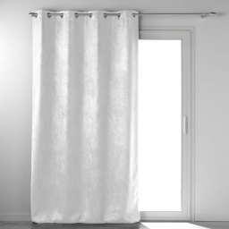 Rideau occultant 135 x 240 cm velours frappé Mélodie Blanc