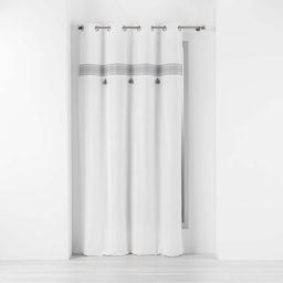 Rideau tamisant 140 x 240 cm 100% coton brodé  Amaya Gris