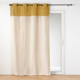 Rideau tamisant a oeillets 140 x 240 cm polycoton Tessa ocre