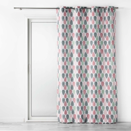 Rideau tamisant a oeillets L140 x H260 cm polyester Palpito Rose/Vert