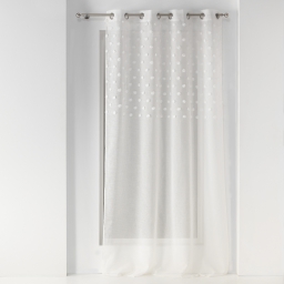 Rideau voile a oeillets 140 x 240 cm voile sablé Melusine Blanc