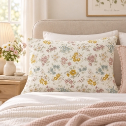 Taie d'Oreiller 50 x 70 cm Double Gaze de Coton 125 g/m&sup2; Ava Pampa